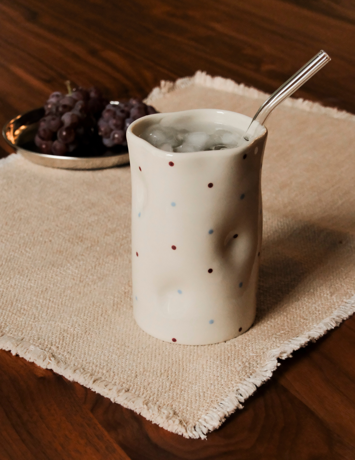 Tasse à boisson glacée - Polka Dots Ciel et Vin