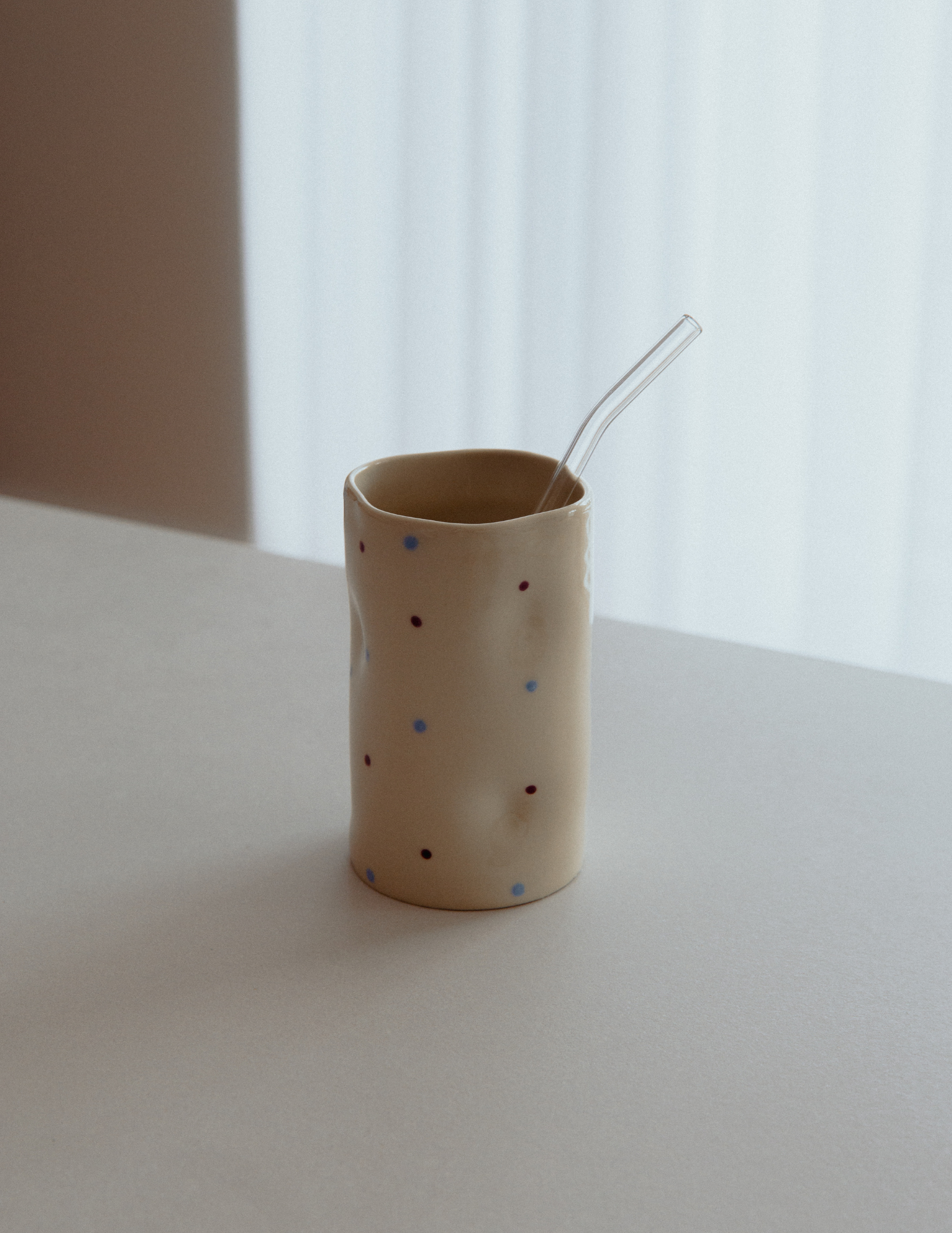 Tasse à boisson glacée - Polka Dots Ciel et Vin