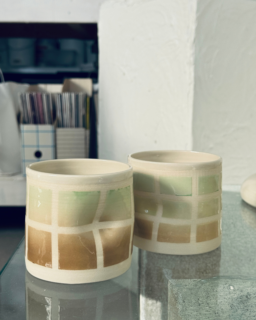 Tasse latté - carreaux - Rectangle