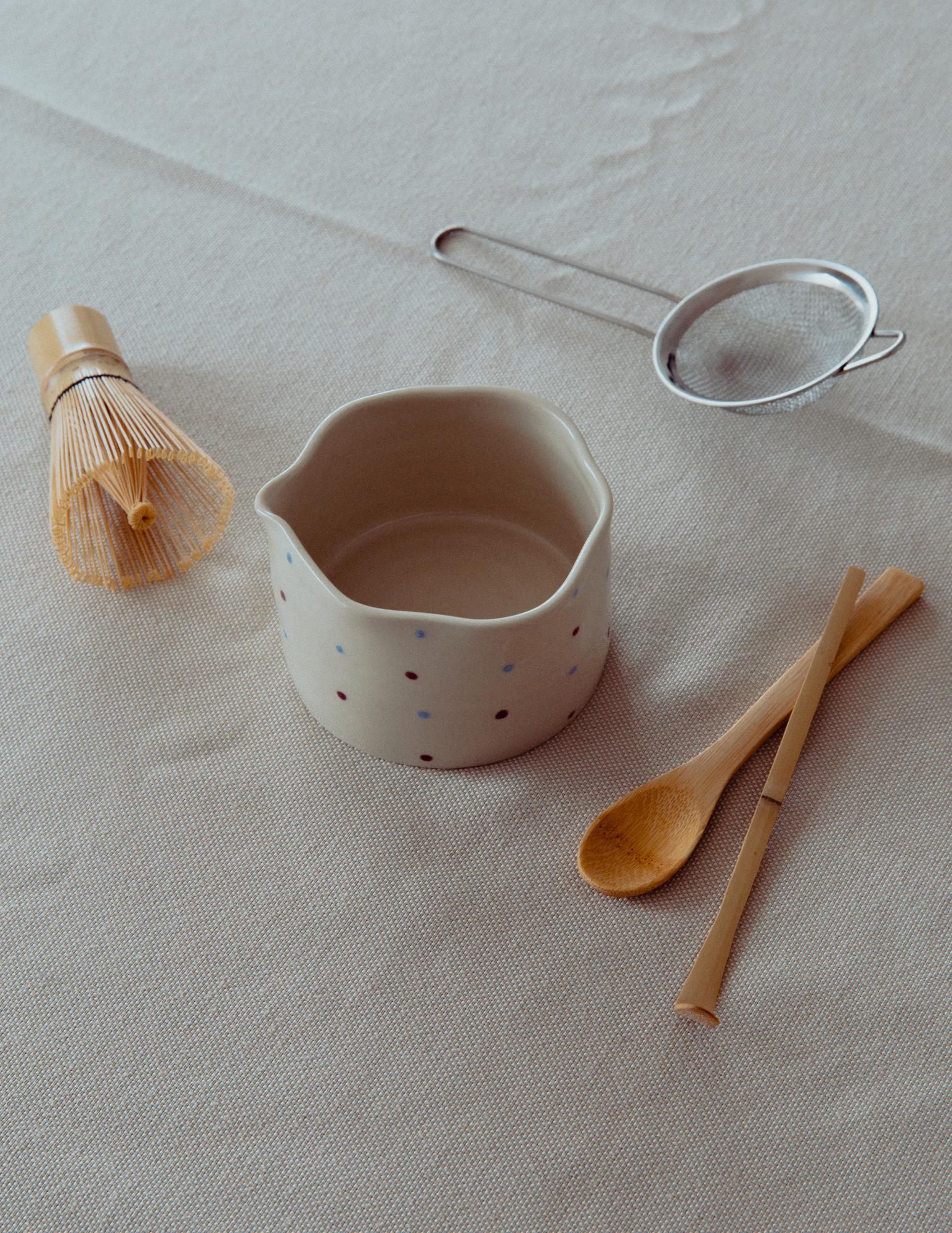 Ensemble à matcha - Polka Dots Ciel et Vin