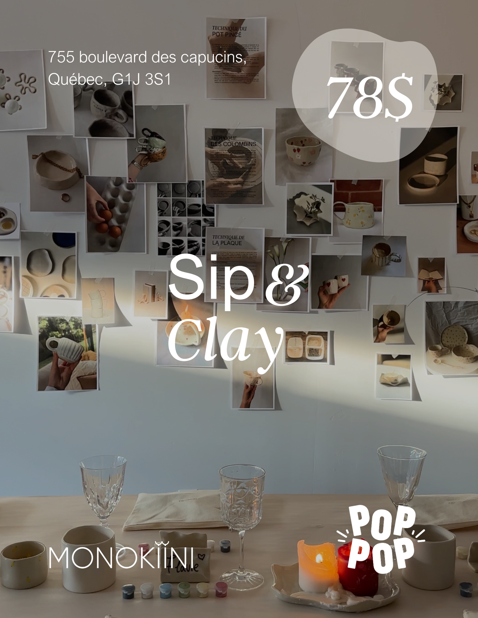 POP POP Café - Sip & Clay ( 25 janvier )